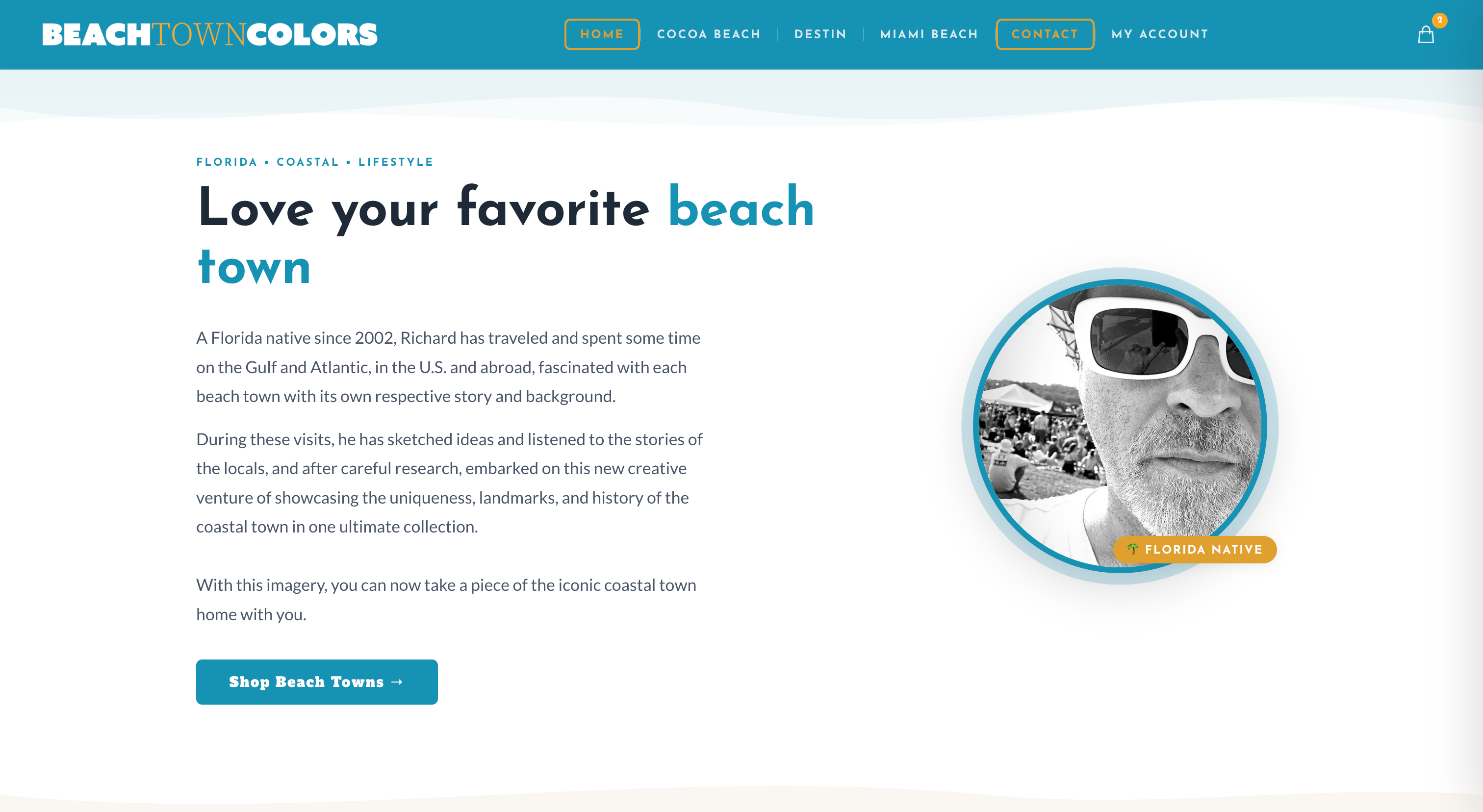 Beach Town Colors — custom Shopify theme, Florida coastal apparel